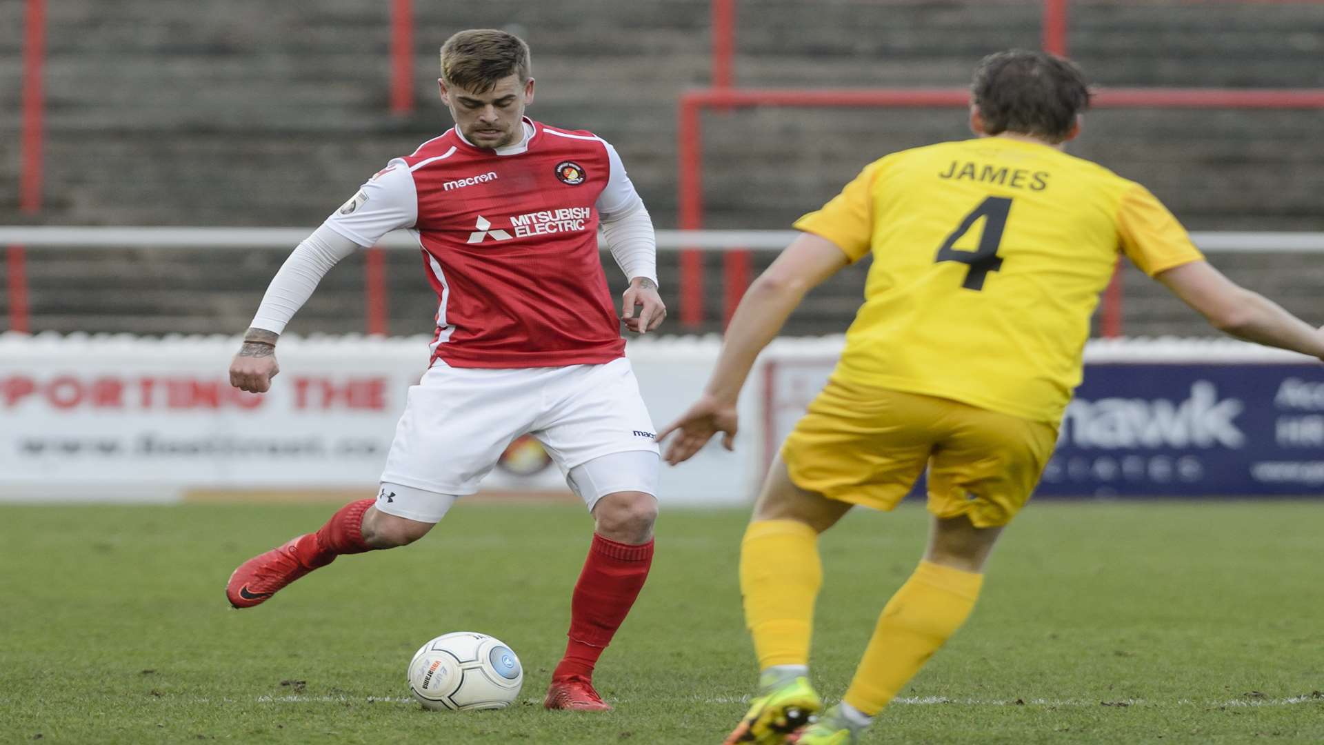 Sam Magri on the ball against Chester Picture: Andy Payton