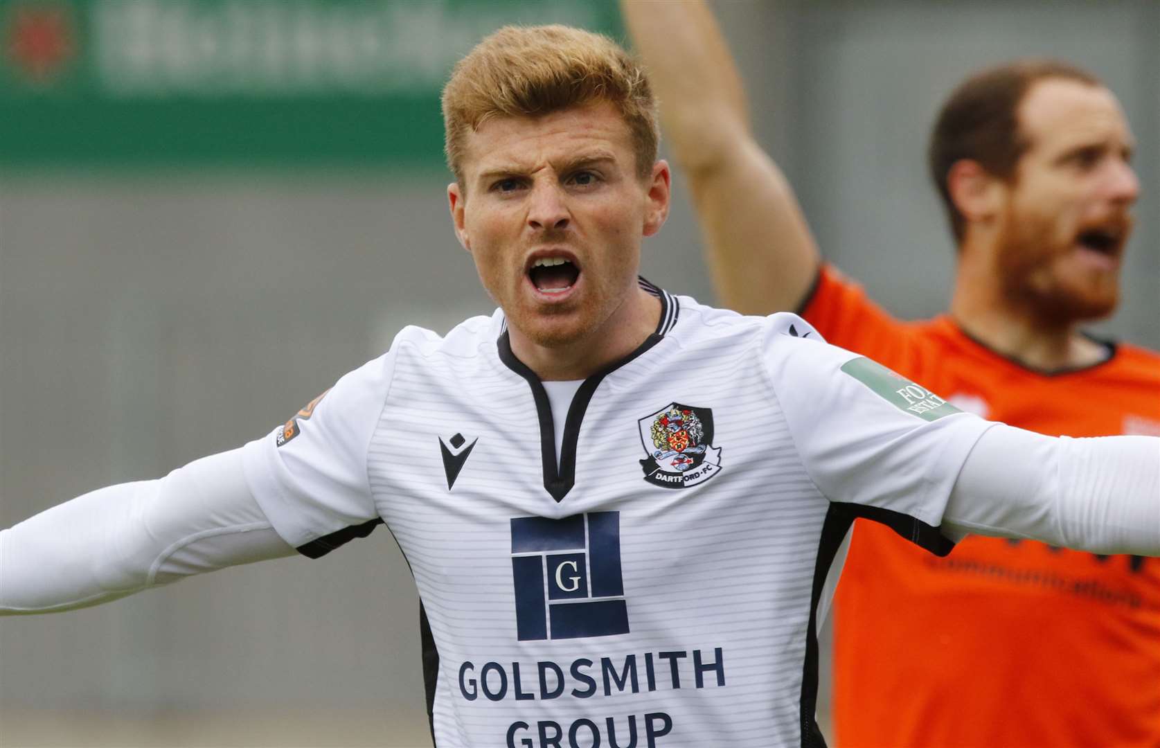 Dartford striker Jack Barham is left frustrated against Bath. Picture: Andy Jones (42742923)