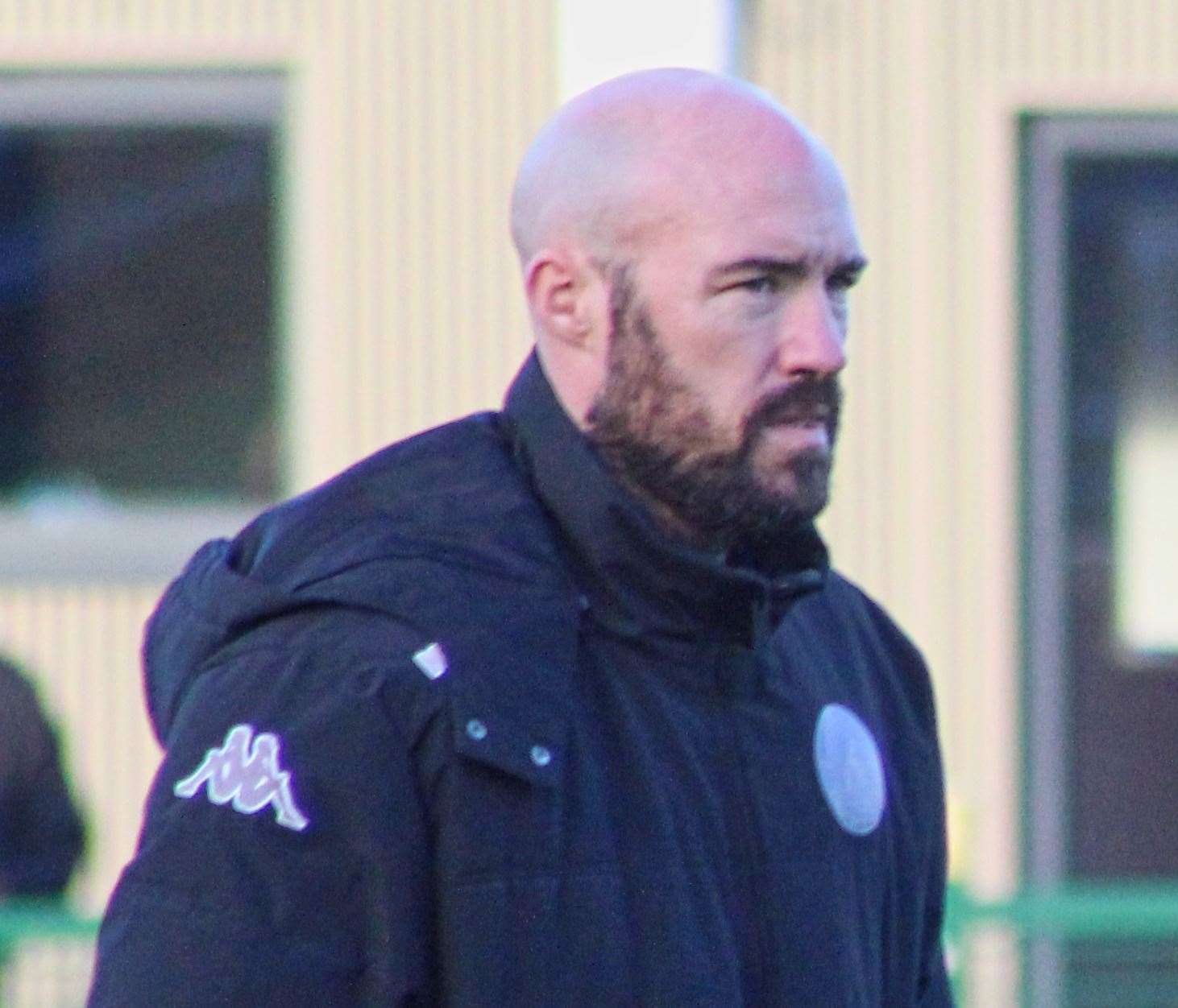 Herne Bay manager Kevin Watson, captured by late club photographer Keith Davy. A minute's applause was held for Davy before Bay's win over Bognor Regis