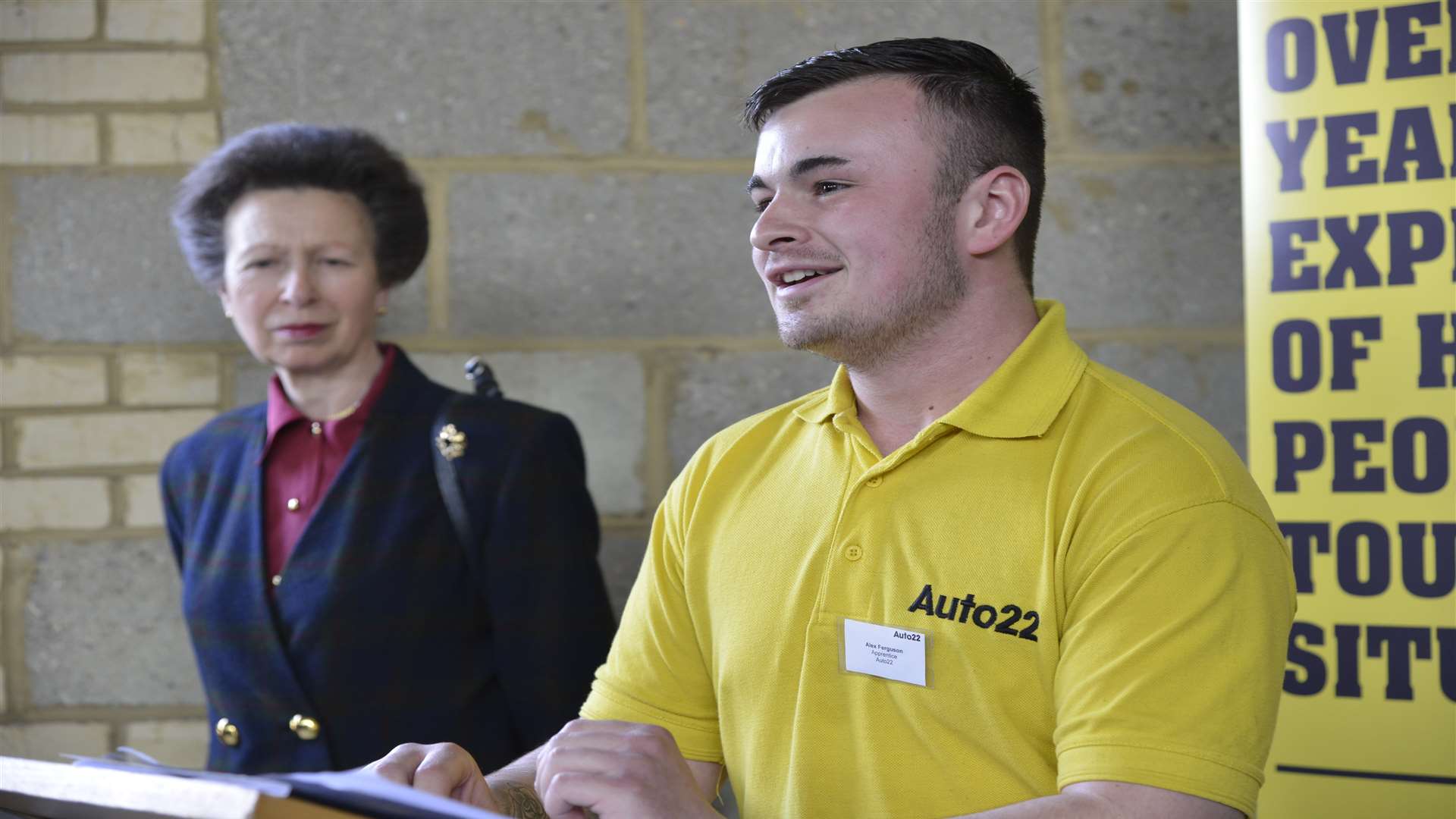 Apprentice Alex Ferguson with HRH The Princess Royal