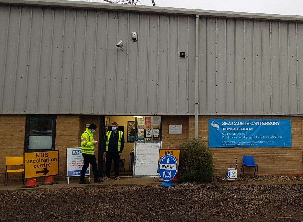 There was no queue outside the Sea Cadets site in Vauxhall Road, Canterbury, this morning