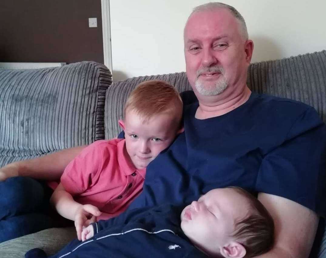 Trevor Gardiner with grandsons, Charlie (left) and Alfie