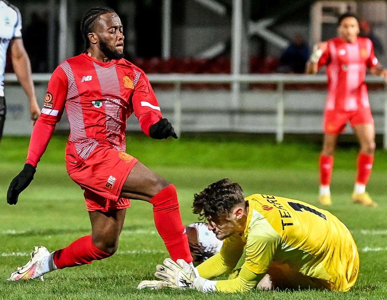 Keeper Billy Terrell – has returned to Bournemouth after his loan spell at Crabble ended early. Picture: Dave Budden