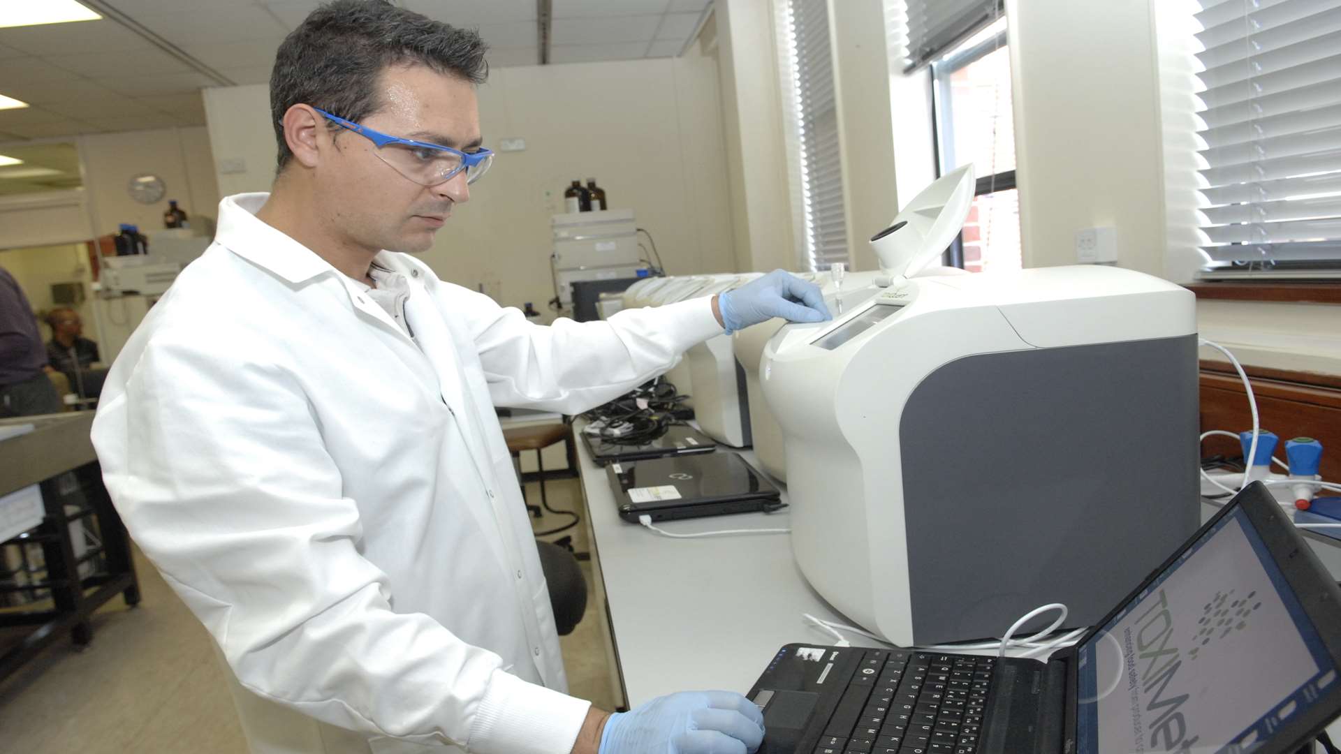 Gino Gabellone, senior development scientist with Toximet at work in their unit at the Kent Science Park at Woodstock, Sittingbourne