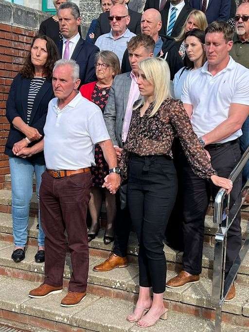 Julia James' husband and family outside court Picture: Barry Goodwin