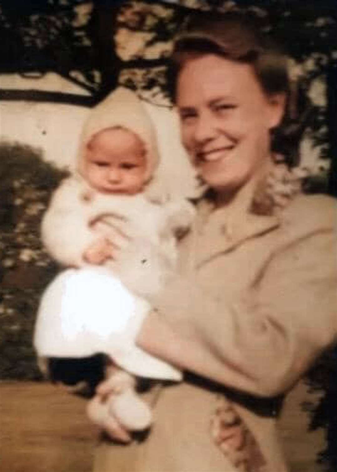 Hilda Churchill holding her daughter Margaret in late 1945 or early 1946 (Family handout/PA)