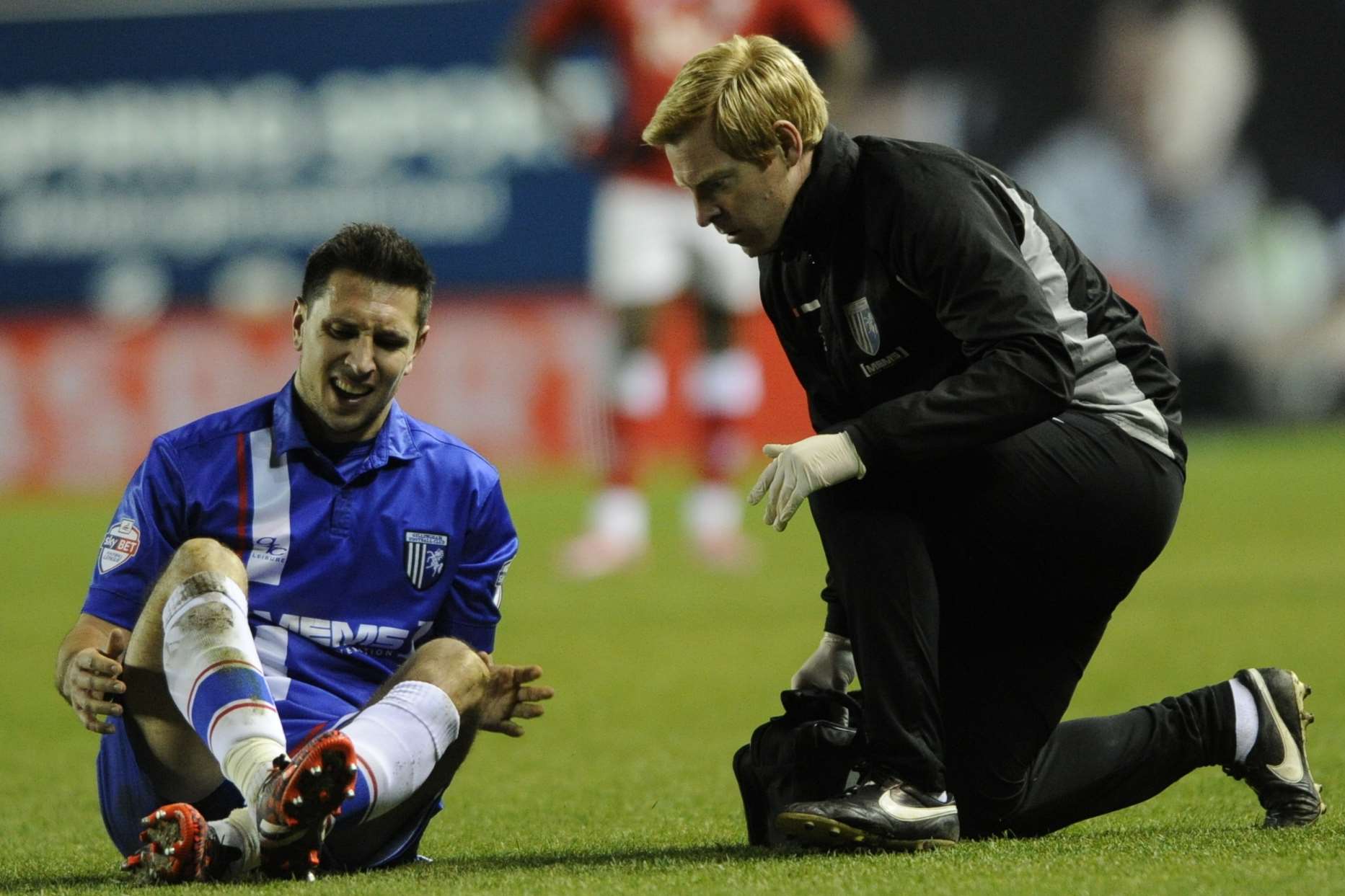 Joe Martin injured against Bristol City Picture: Barry Goodwin