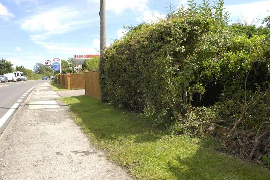 Scene of the fatal crash near the Esso garage in Rolvenden Road