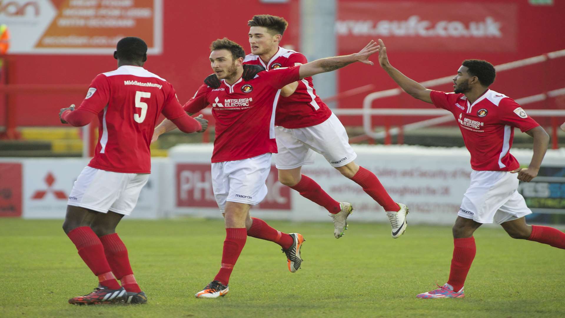 Matt Johnson celebrates his goal against Basingstoke in December Picture: Andy Payton