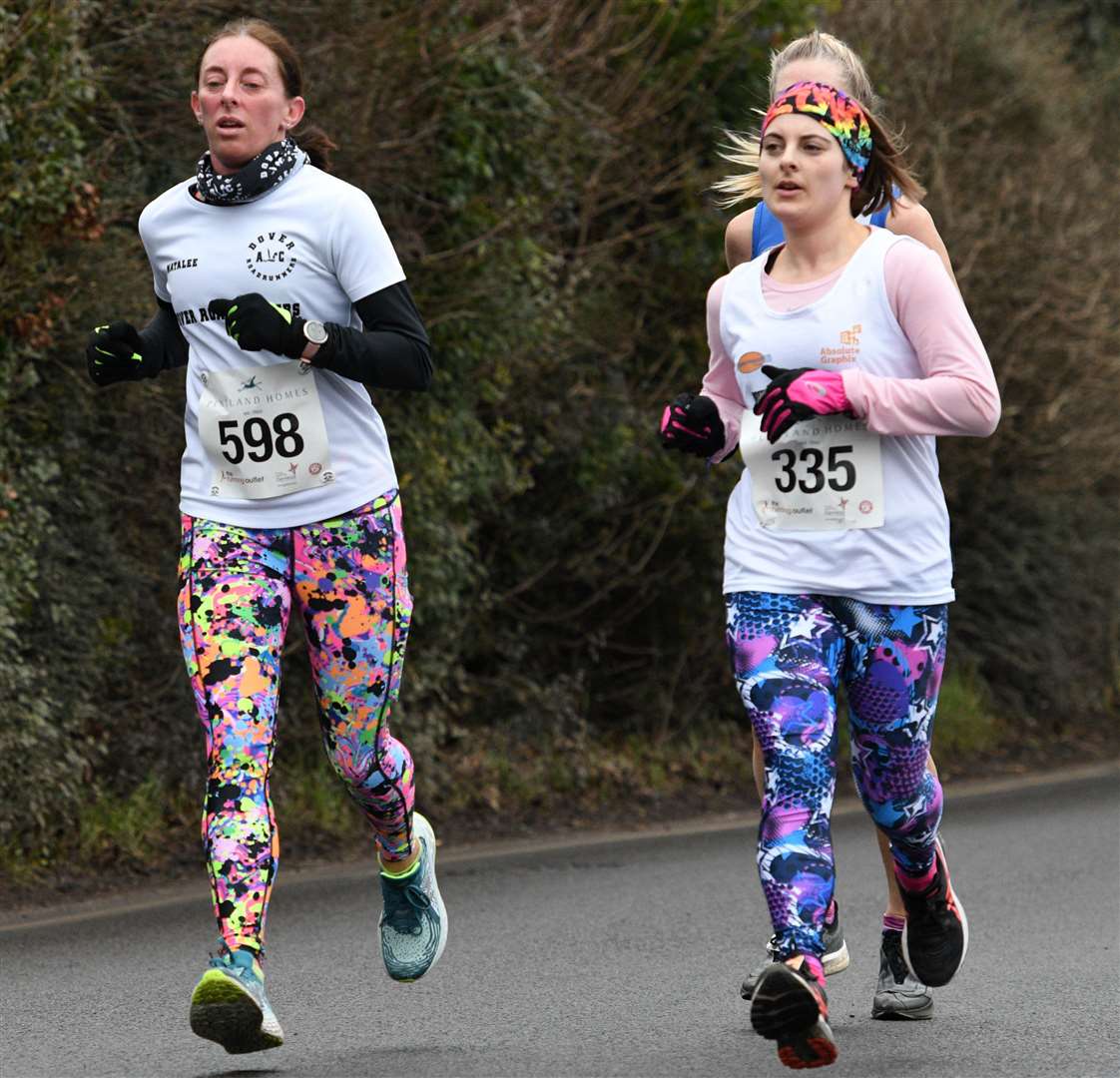 No.598 Natalee Potter of Dover RoadRunners alongside clubmate No.335 Louise Harrison. Picture: Barry Goodwin (54455241)