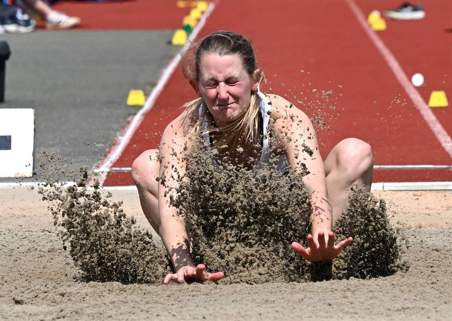 Emma Cowell (Tonbridge AC) was fourth in the Senior Women’s long jump. Picture: Simon Hildrew