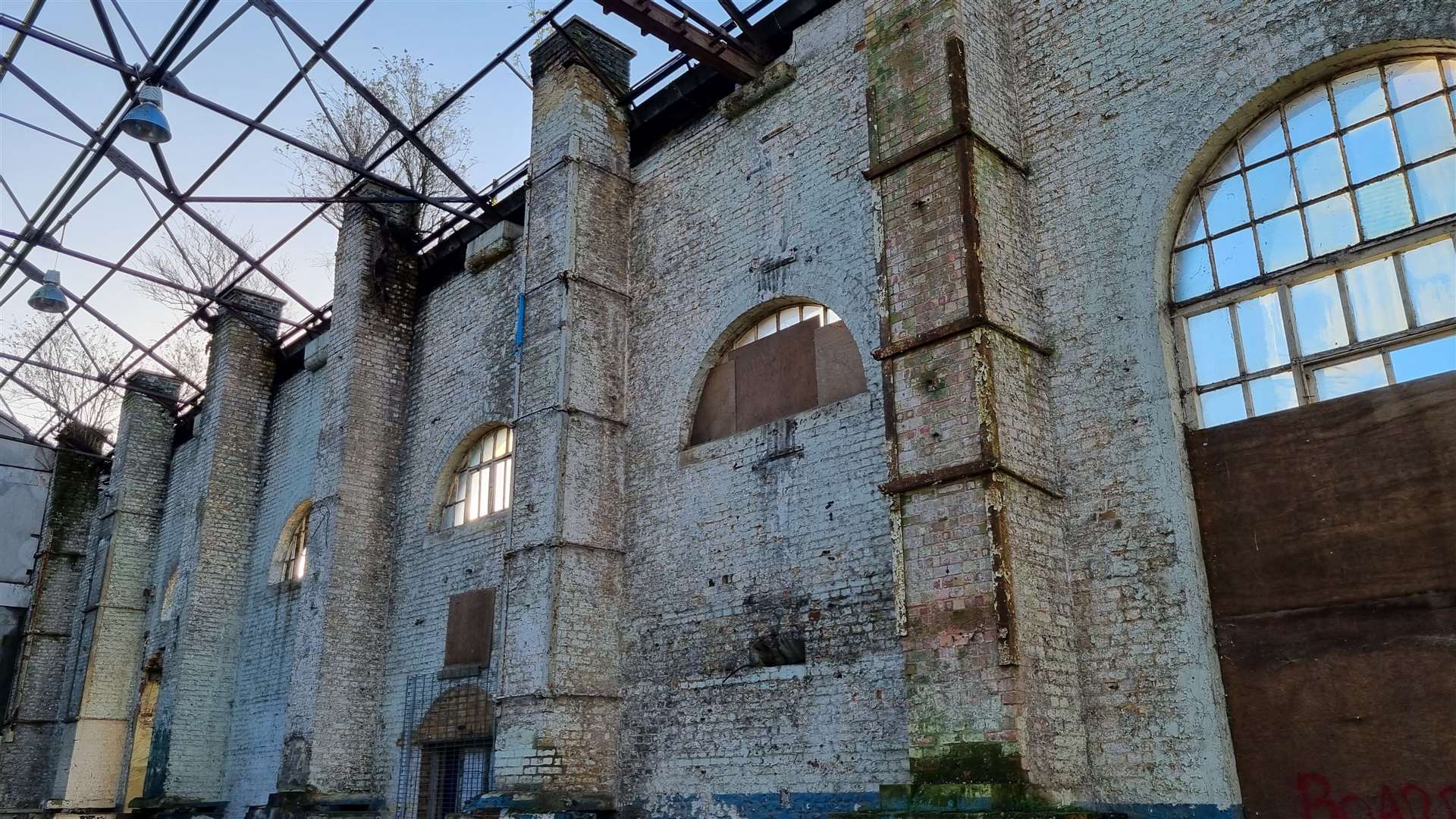 The historic engine sheds are Grade II-listed