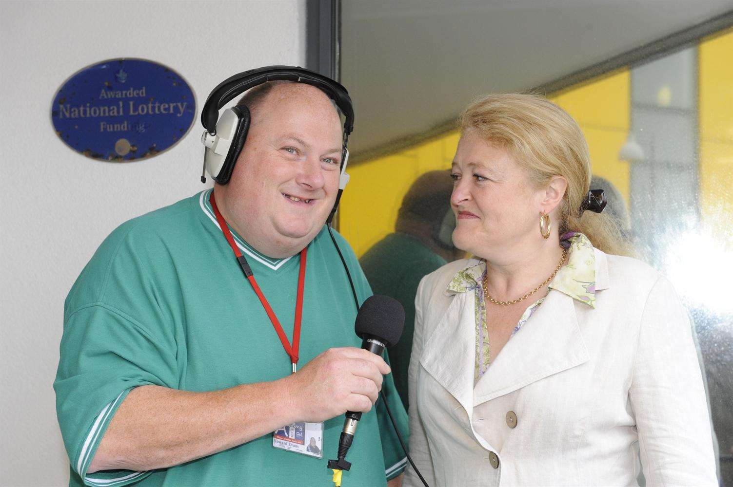 AcademyFM DJ Howard Evan with Thanet South MP Laura Sandys