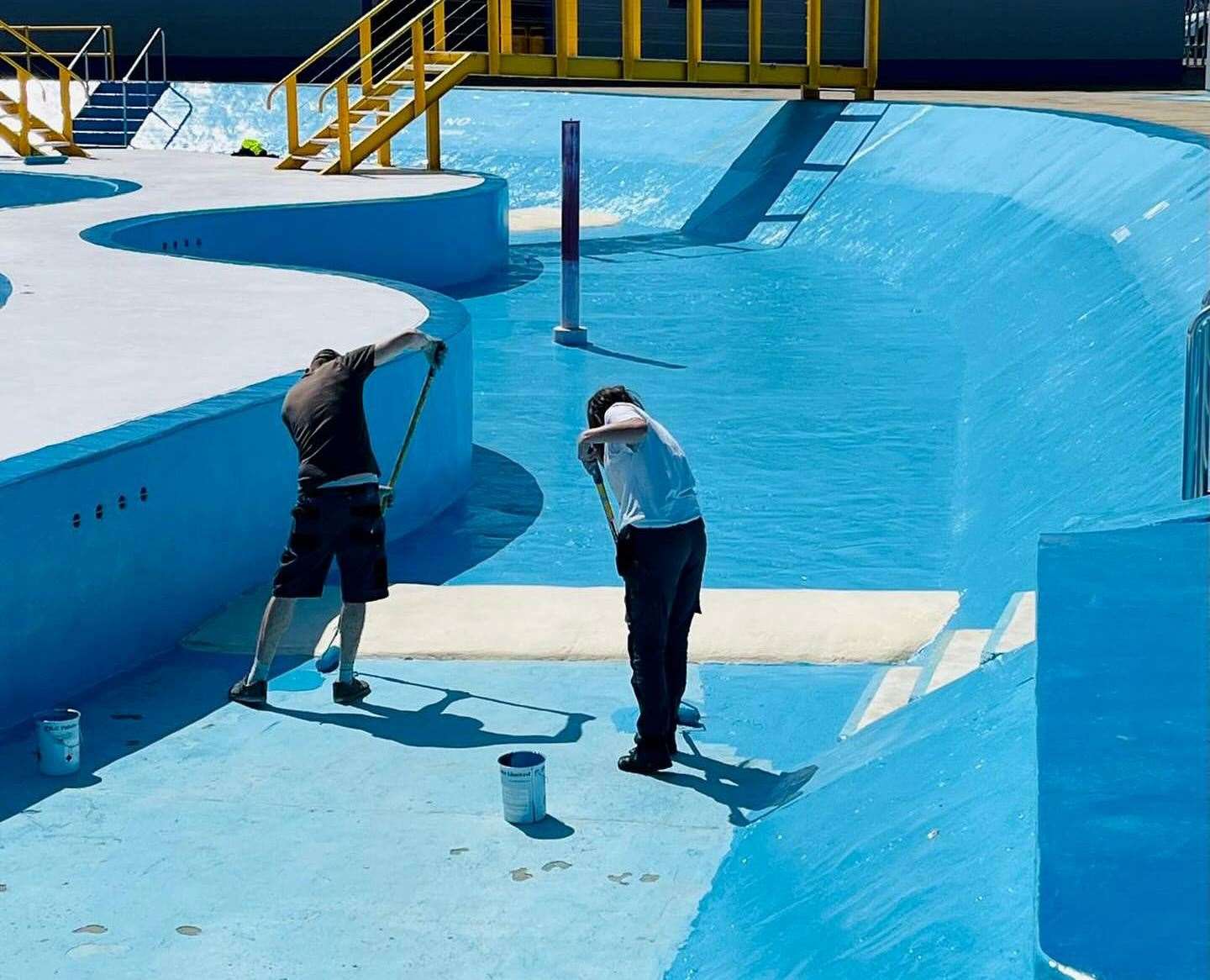 Teams have been painting and prepping the poolPicture: Medway Sport Facebook