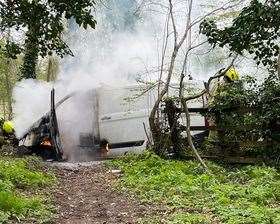 The vehicle was first spotted dumped in Meresborough Road, Rainham early this morning