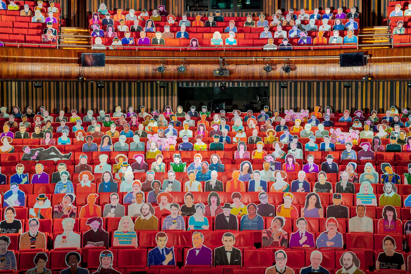 Cut-outs by portrait artist Ben Dickson in the Marlowe's auditorium. Picture: Richard Lea-Hair/The Marlowe