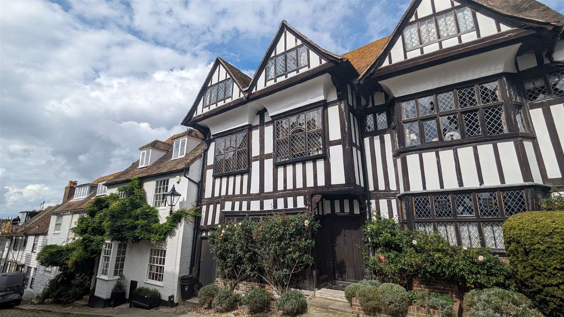 Historic architecture on the beautiful Mermaid Street in Rye