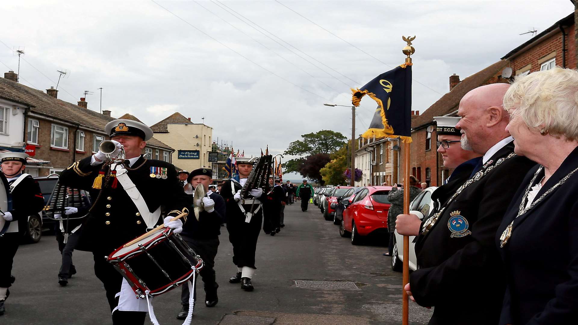 The Wildfire parade passes by Mayor Cllr Mick Constable