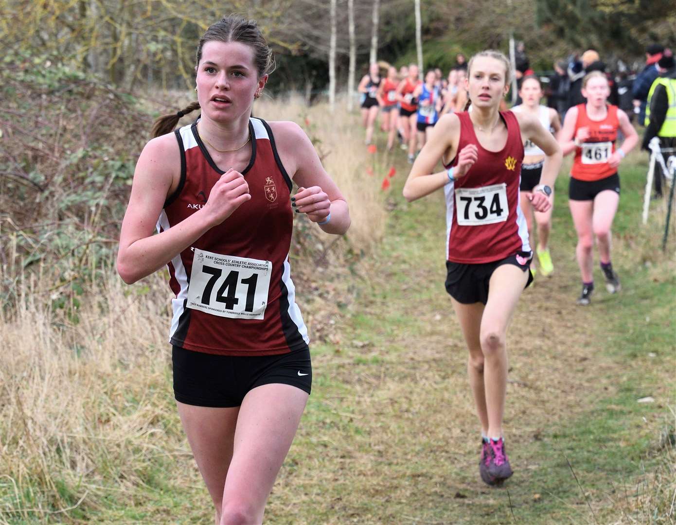 No.741 Lily Slack and No.734 Emily Geake representing Tunbridge Wells and Tonbridge Picture: Simon Hildrew