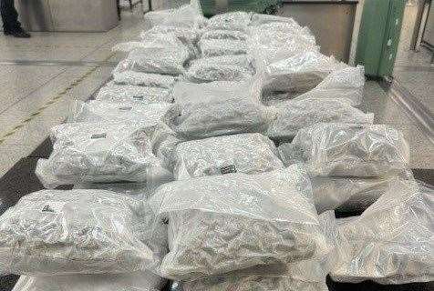 The National Crime Agency seized around 60 kilos of cannabis at Stansted Airport Picture: NCA