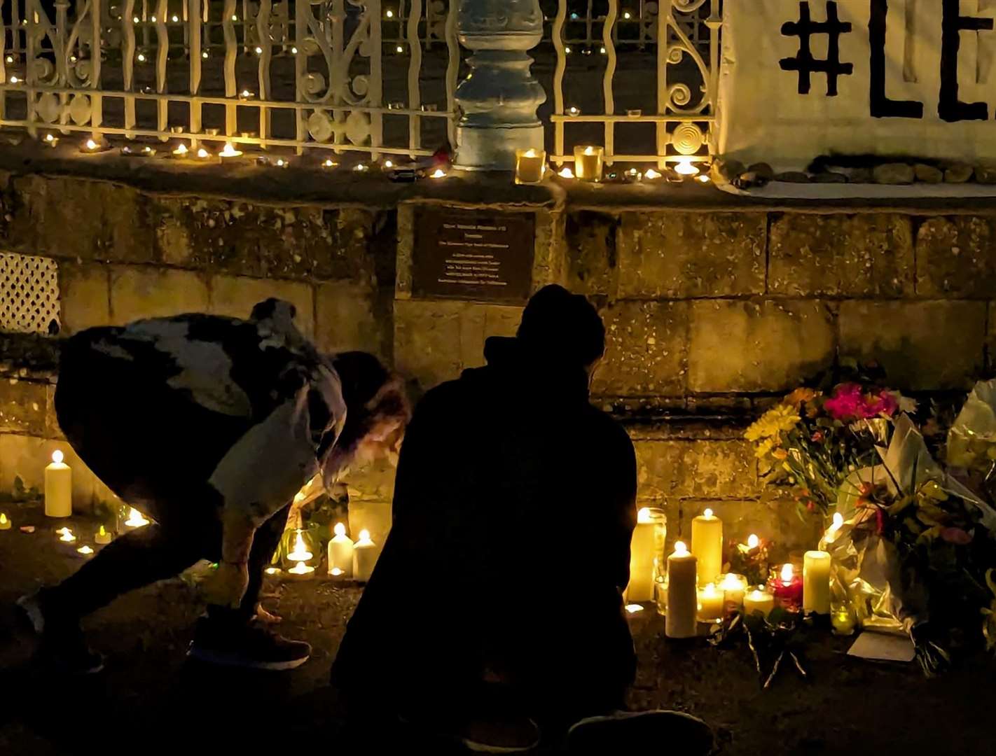 Many people are leaving candles and tributes at the bandstand. Picture: Rhys Griffiths