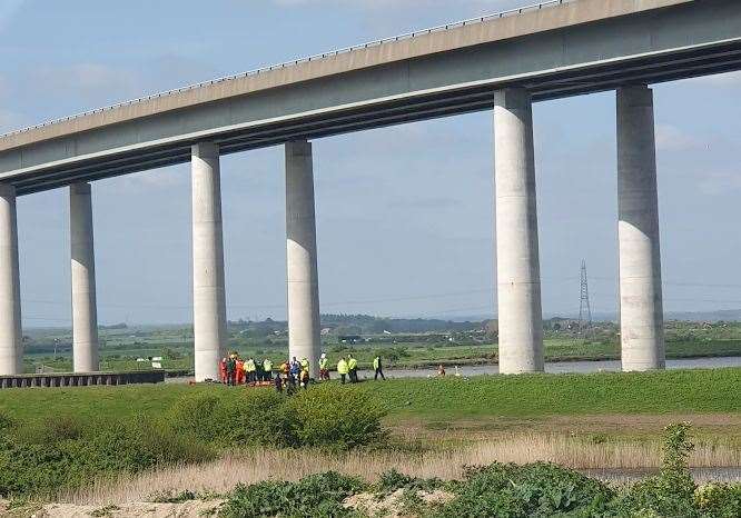 Emergency services were called to the A249. Picture: Sean McNeil