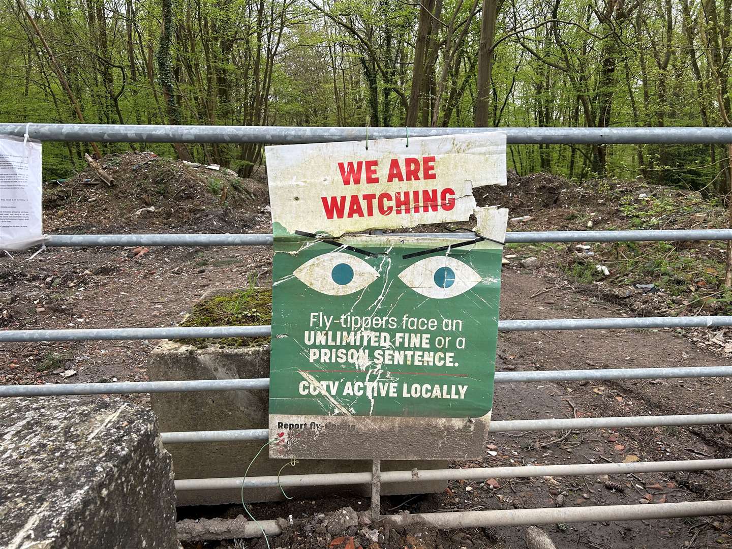 The Environment Agency has locked the access gate to Hoad's Wood near Ashford