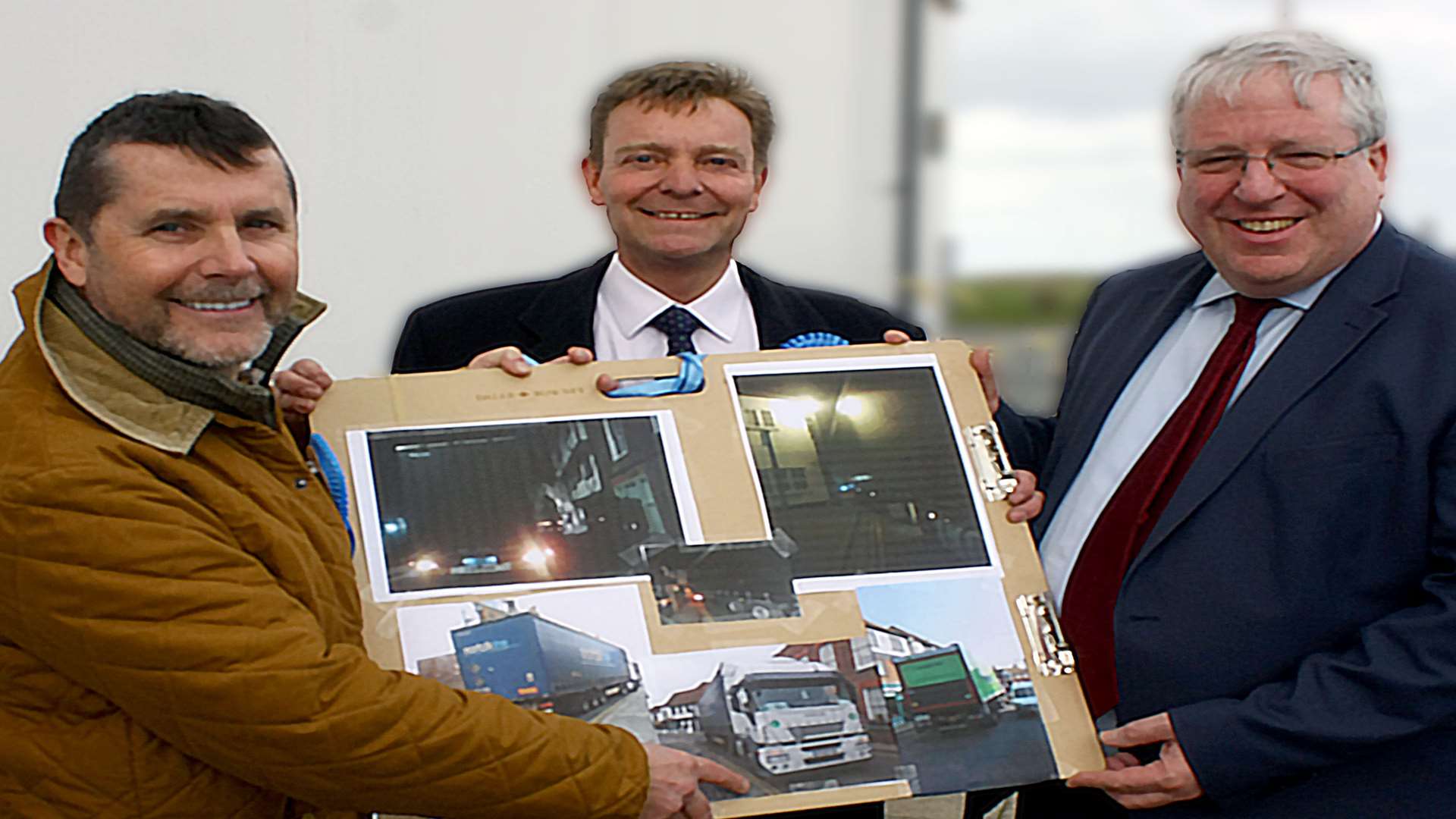 MJ Holloway with Craig Mackinlay and Secretary of State for Transport Patrick McLoughlin