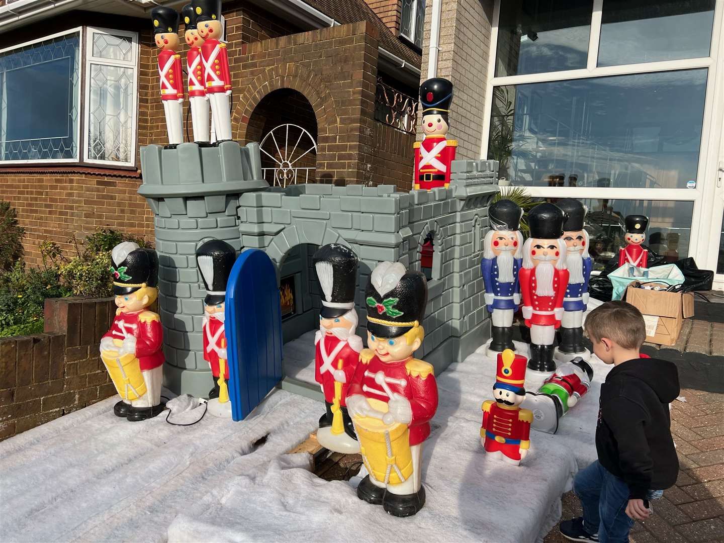 Zoe's son Archie had his play house turned into a Christmas display