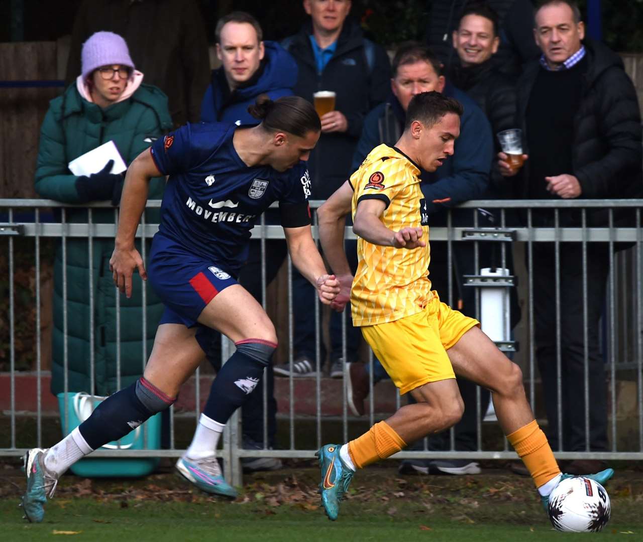 Maidstone United striker Matt Rush in action at Hampton last weekend. Picture: Steve Terrell