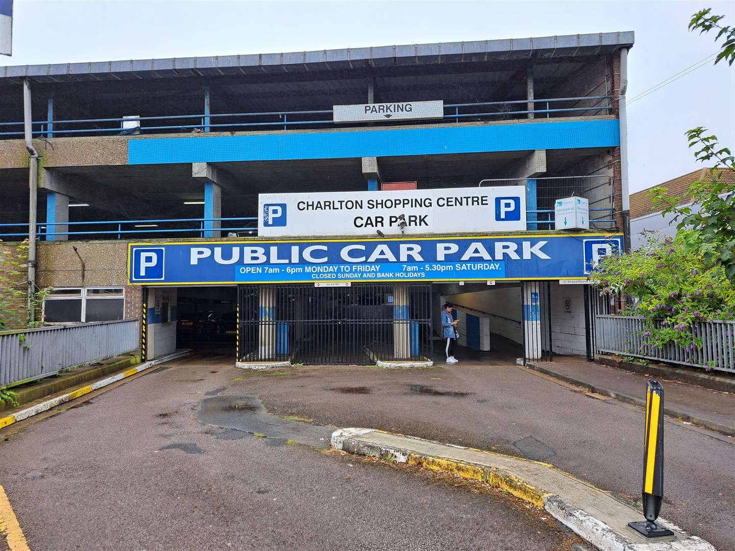 The multi-storey car park at Charlton Shopping Centre