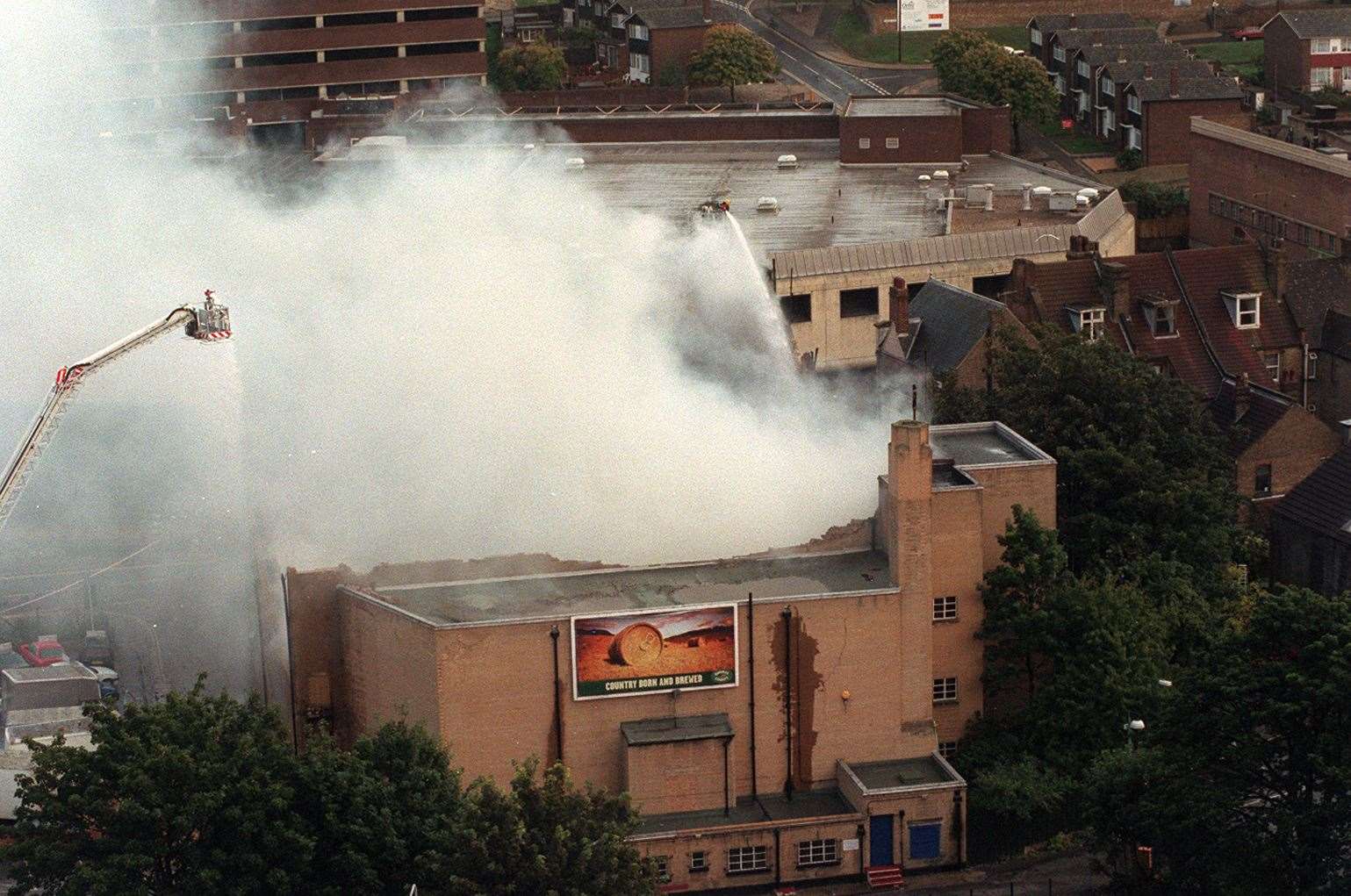 Plumes of smoke filled the sky across Chatham as the bingo hall went up in flames