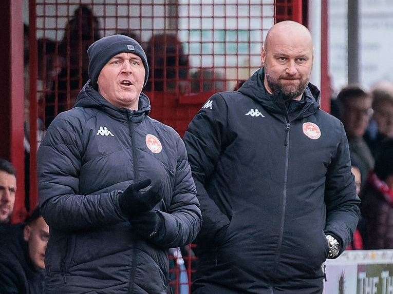 Steve Watt is back alongside Alex Flisher after completing a three-match touchline ban. Picture: Helen Cooper