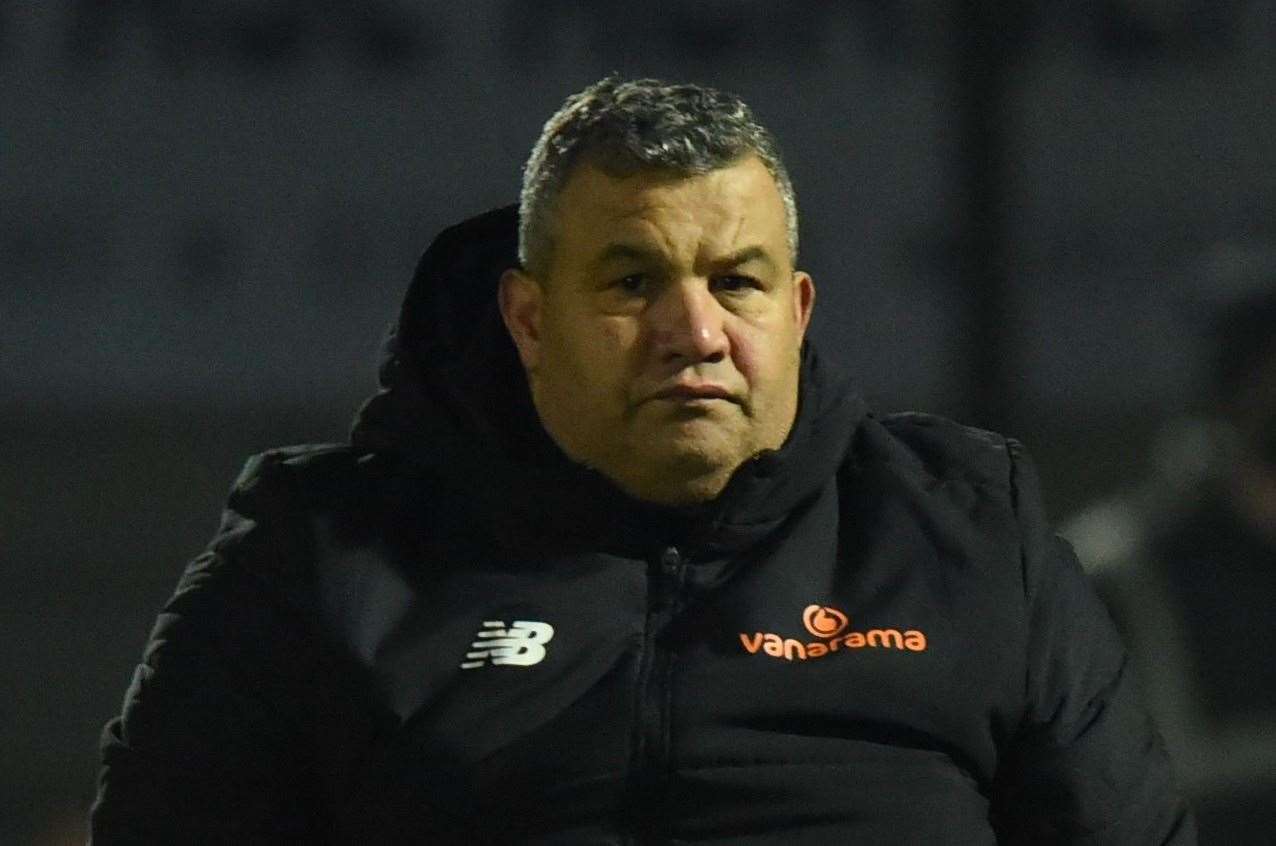 Maidstone United manager Hakan Hayrettin Picture: Steve Terrell