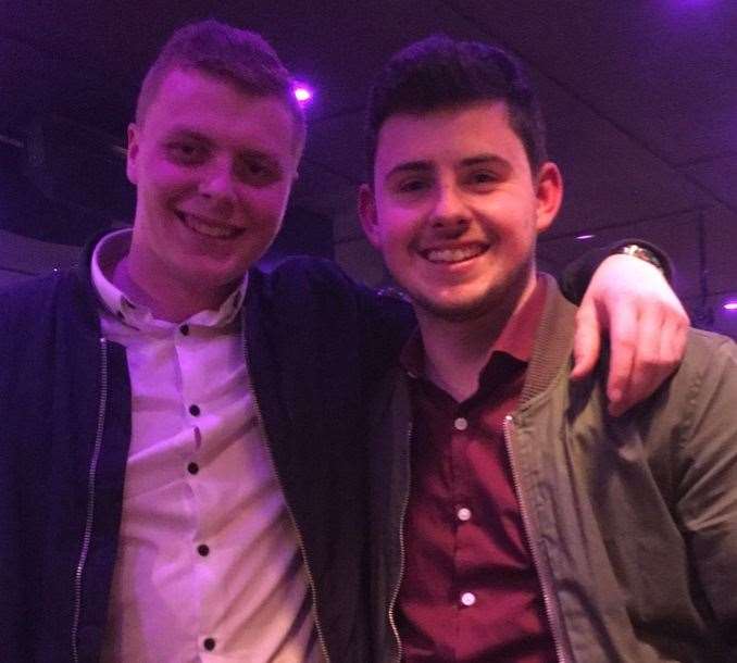 Reece with his best friend Matthew Murray