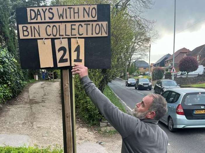 Andy Duffus did not have any bin collection for more than three weeks. Picture: Becci Duffus