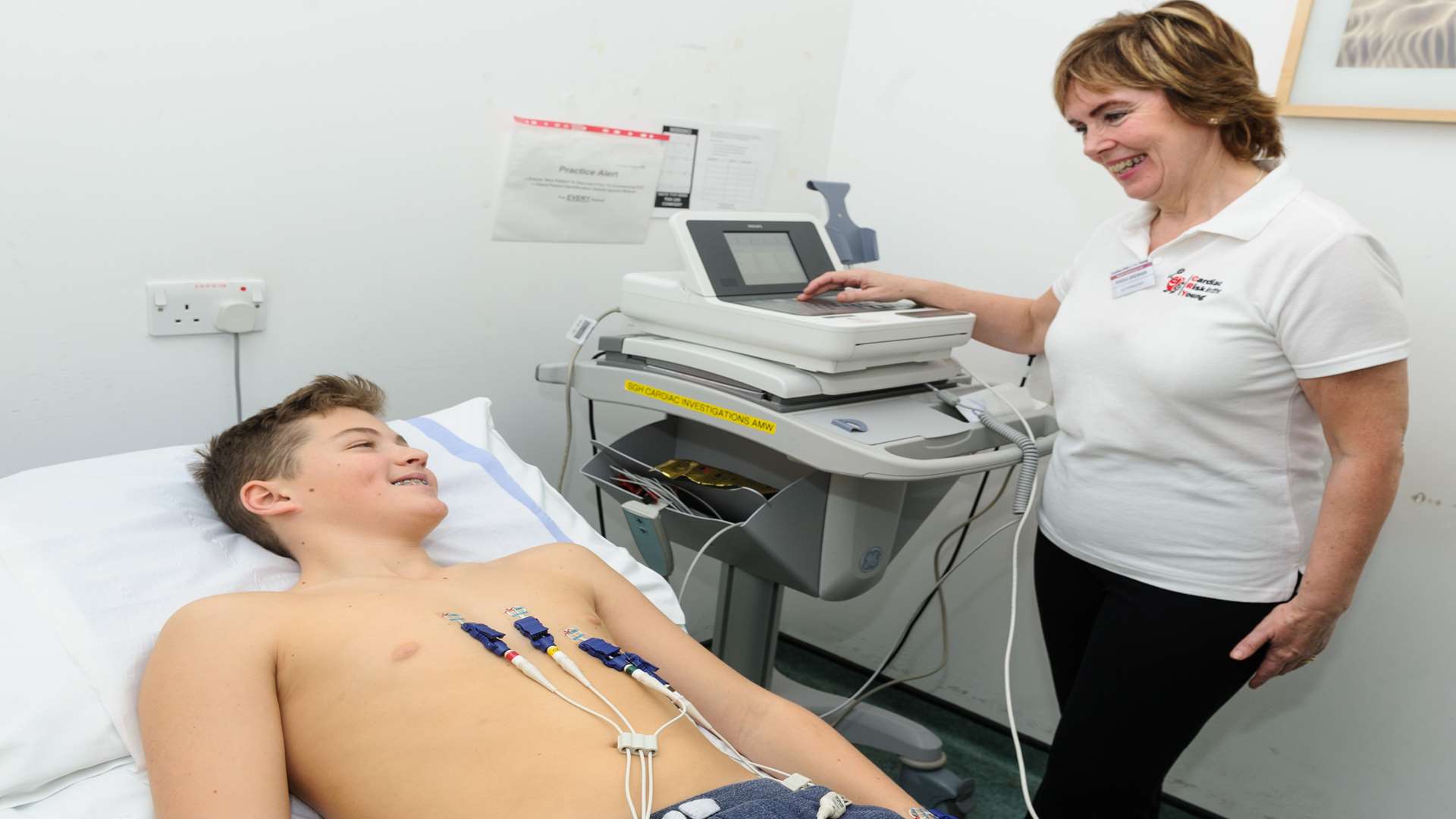 A patient undergoing cardiac screening