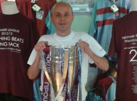 West Ham fan Steve Ackhurst who lost his battle with Motor Neurone Disease.