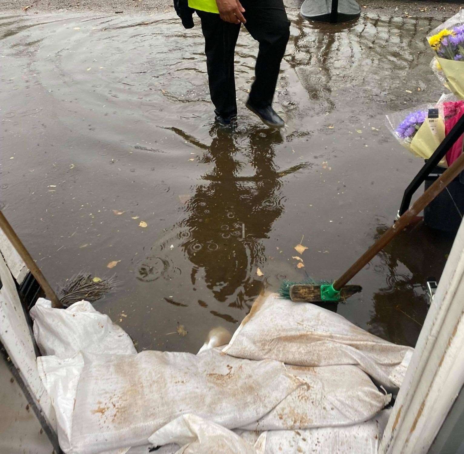 The scene outside Terry and Kent newsagents. Photo: Terry and Kent