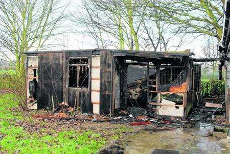 Hut fire in Gillingham