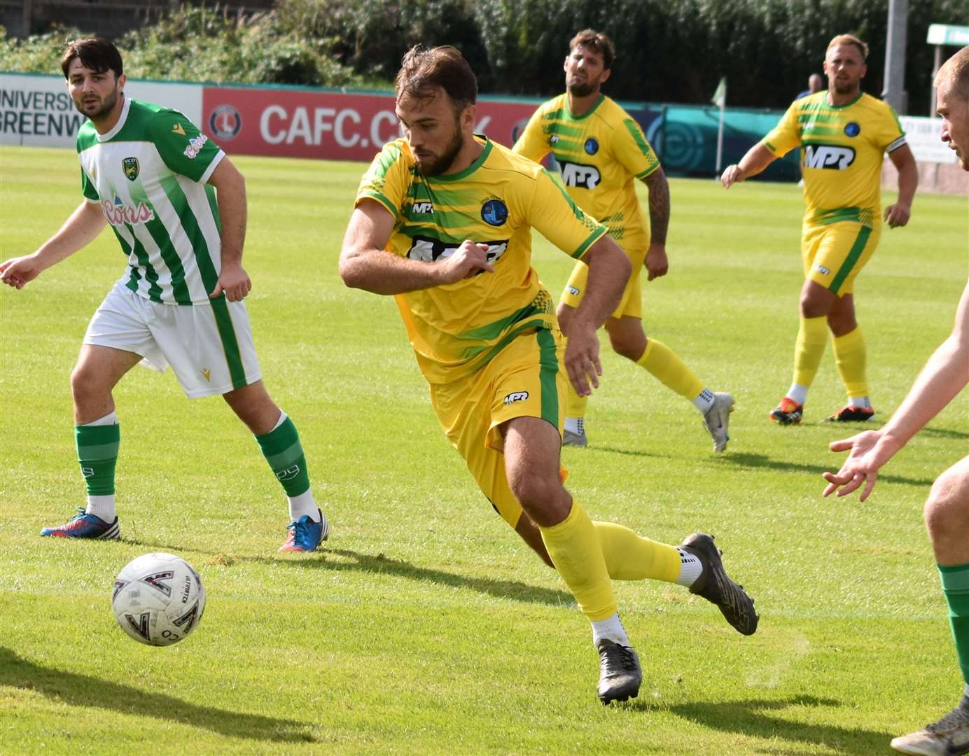 Lydd Town striker Luke Burdon. Picture: Alan Coomes