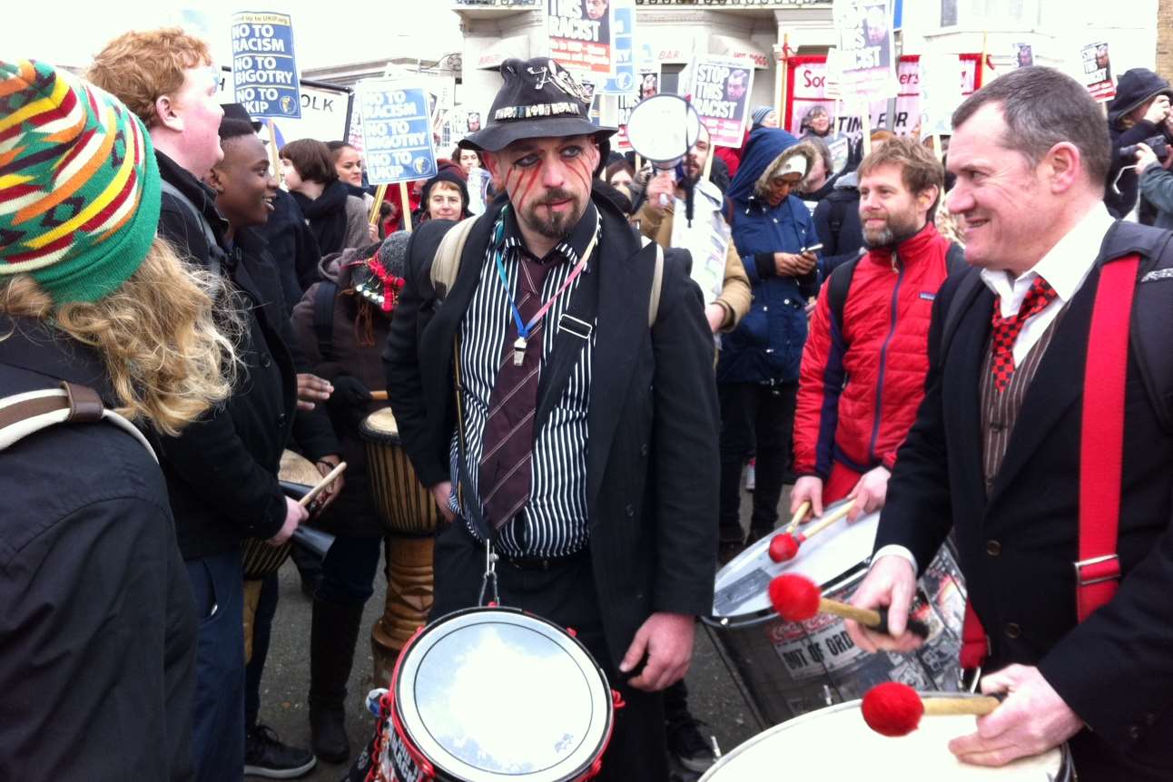 Protesters from all over Kent and the rest of the country have arrived in Margate during the Ukip spring conference