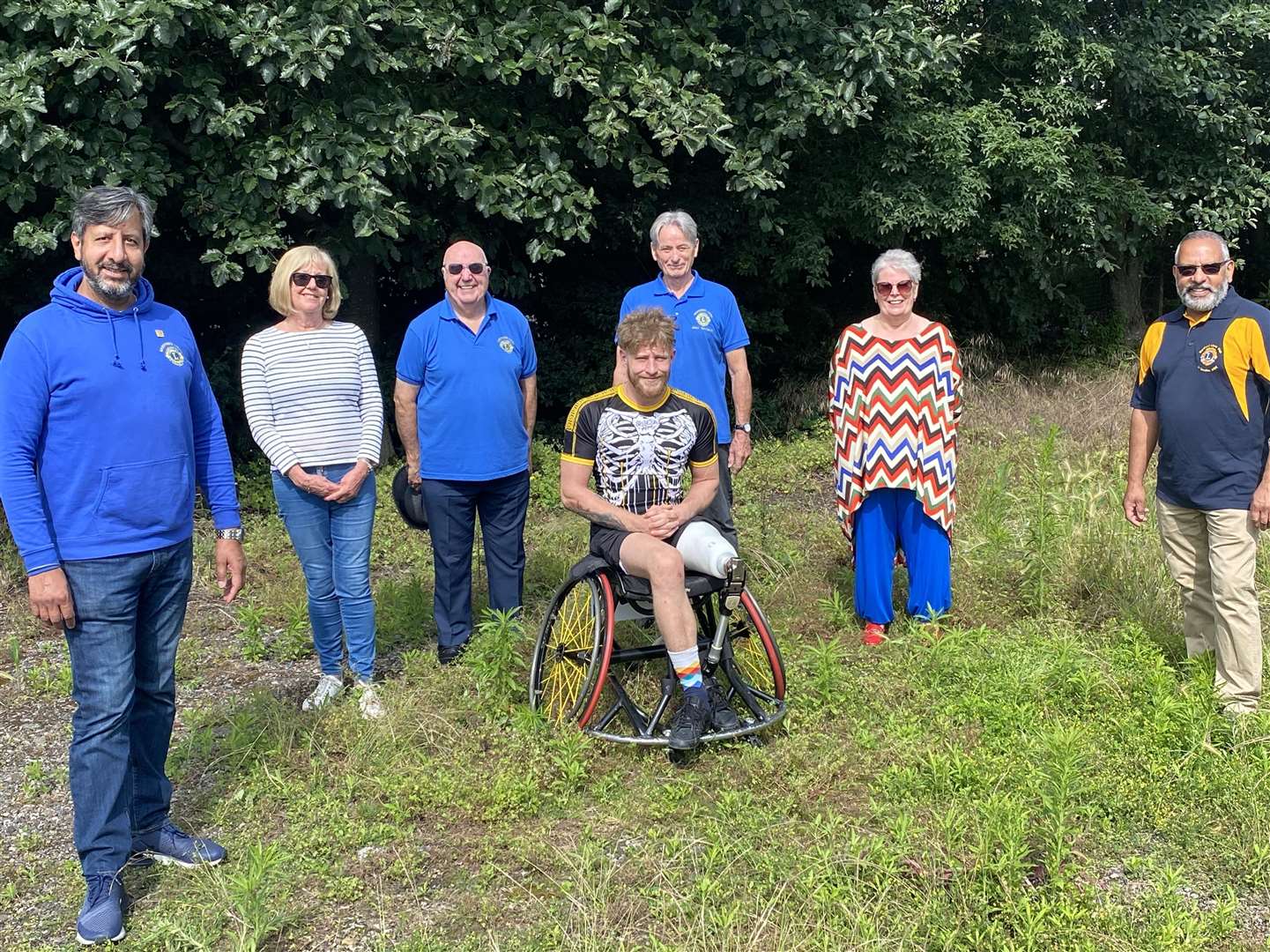 James Hazel, centre, with Dartford Lions members, including president Ragbhir Sandhu on the left