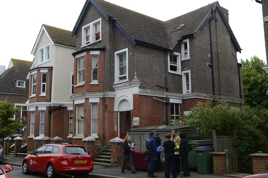 Fire investigators at the scene of a blaze in Westbourne Avenue Folkestone