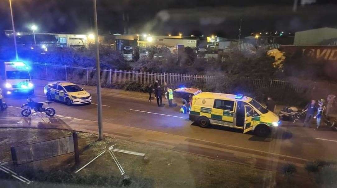 The scene of the accident on Medway City Estate