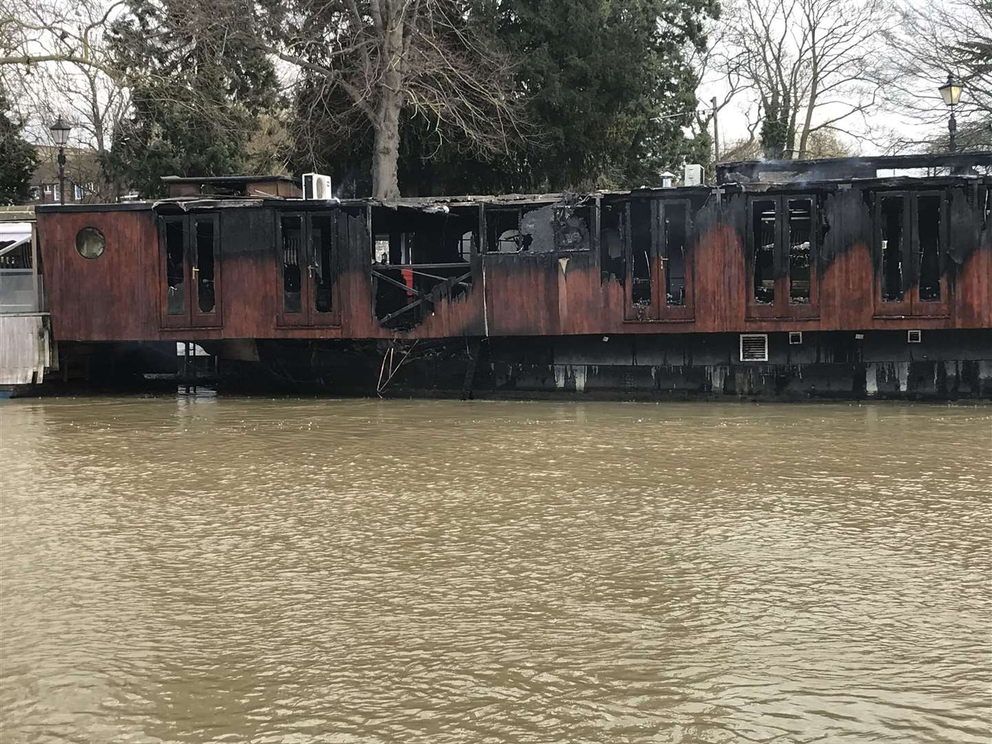 The restaurant has been completely destroyed by the fire