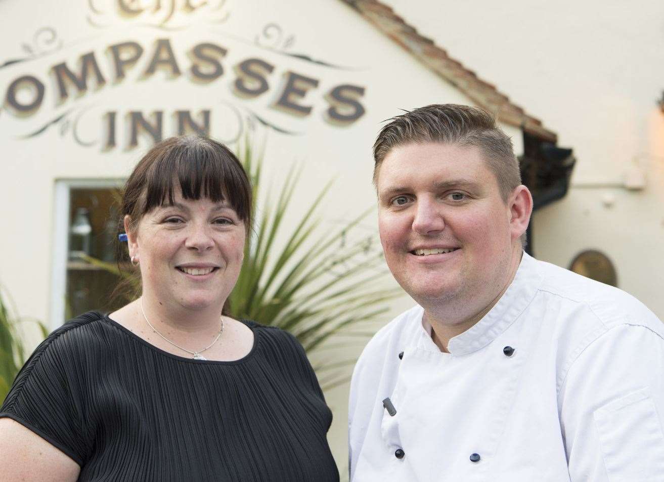 Donna and Rob Taylor at their previous establishment, The Compasses Inn in Crundale