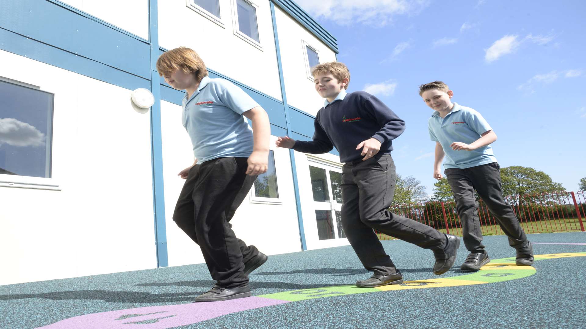 Children enjoying the new playground at Ripplevale School