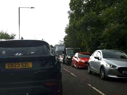 Drivers are facing long delays on Hermitage Lane as a result. Picture: Marc Stephenson