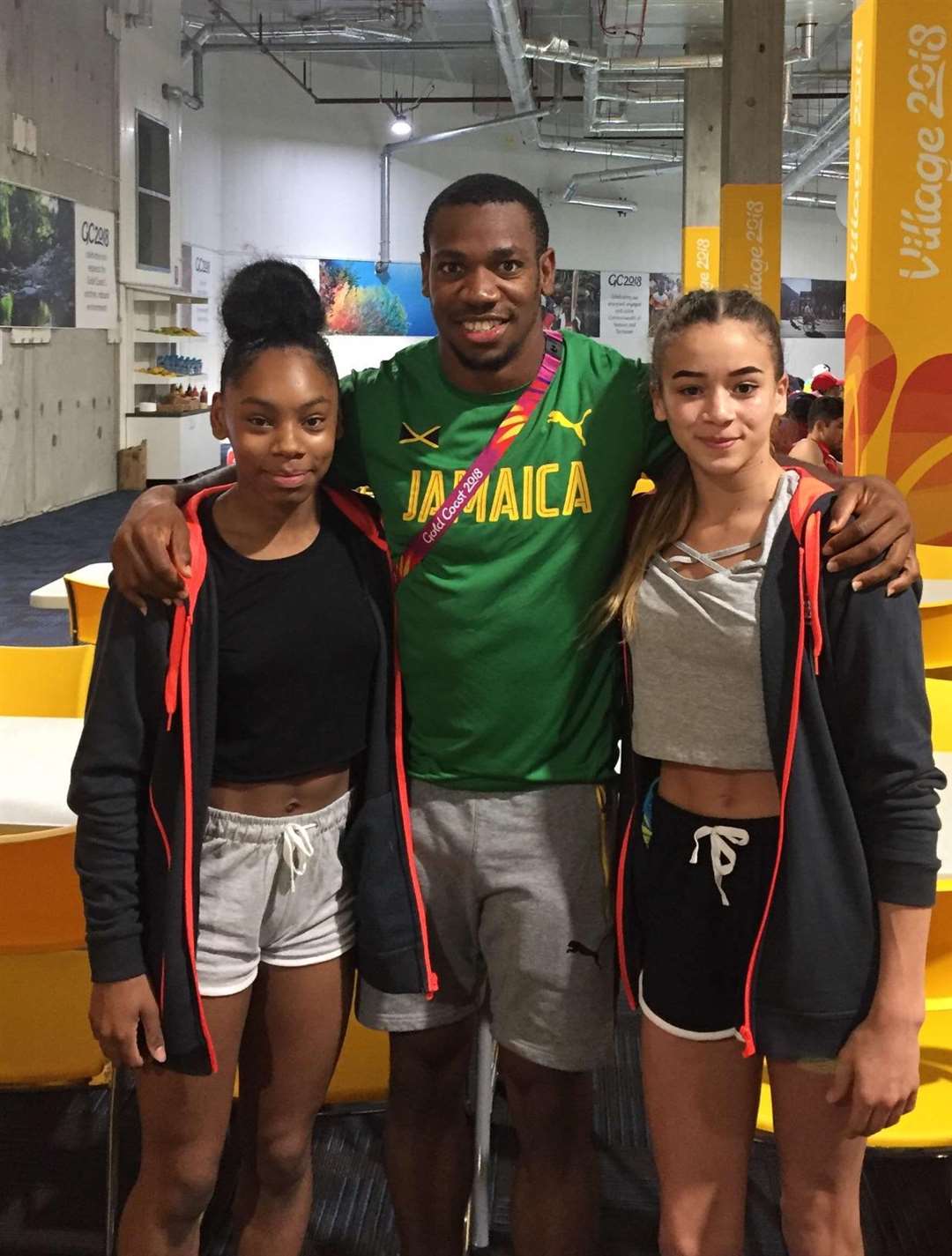 Georgia Mae Fenton (right) with Jamacian athlete Yohan Blake (1416416)